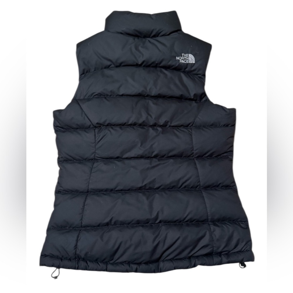 The North Face Retro Nuptse Logo Down Vest Sz S Black 700 Fill - Picture 2 of 7